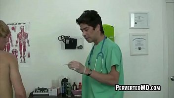 Preview 2 of Gay To Gayout Door - A sexy older man doctor is fingering his patintes ass