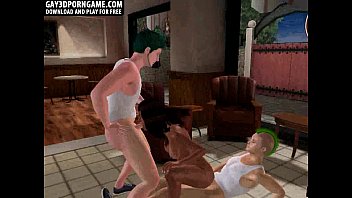 Preview 4 of Vicky Chase Massage Parlor - Sexy 3D ebony shemale babe getting double teamed