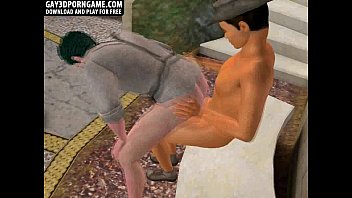 Preview 2 of Seachspec Mata - A tanned hot guy fucks a pale guy in his 3D ass