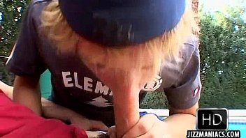 Preview 1 of Sleepy Socks Removal - By the pool these hot blonde twinks are sucking and fucking