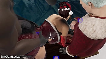 Preview 2 of Jenny Scordamaglia Ass Fuck - Santa Lend His Busty Wife To The Nutcrackers