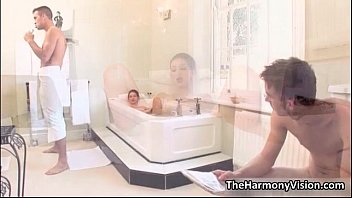 Preview 2 of Love Stori Full Hd - Cute petite teen brunette sucking two