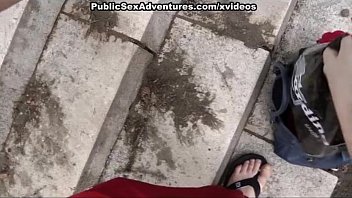 Preview 2 of Xxx Mazi - Cock-hungry brunette in public sex