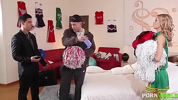 Preview 1 of Bbc New Mexican Big - Hot cheerleader Erica Fontes gets double penetrated by coach and manager GP1021