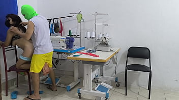 Preview 3 of Mary Milano - A horny and slutty seamstress seduces her coworker. She invites him over for sex,  and her partner sucks her vagina like a whore.