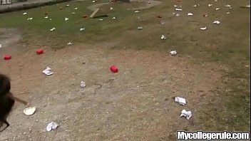 Preview 4 of Friend Finally Fuck - Mycollegerule Outdoor Coeds Orgy.p1