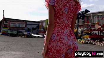 Preview 1 of Hindi Indian Devar Bhabhi - Naked all natural Russian beauty Katya Clover posing for Playboy outdoor