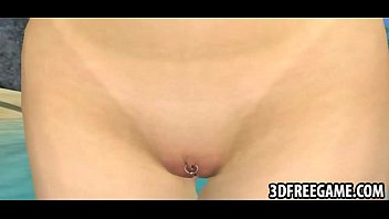 Preview 3 of Handcuffed Buttplug Doggy - Hot 3D beach whores are stripping outdoors