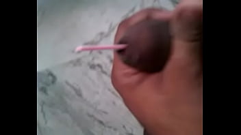 Preview 3 of Spitting Pissing Domina - Banty Masterbation when Palstic Stick in his Dick