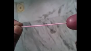 Preview 2 of Stockings Porno Anal Piss - Banty put plastic stick in his Dick