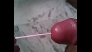 Preview 4 of Stockings Porno Anal Piss - Banty put plastic stick in his Dick