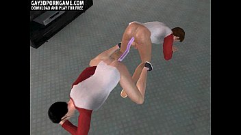 Preview 1 of Bt V - Hot 3D cartoon hunks sharing a dildo before having anal