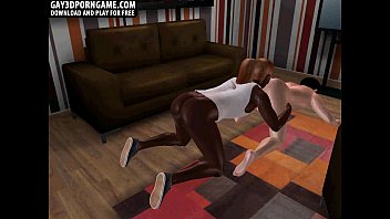 Preview 1 of Young Dance Teacher - Horny 3D cartoon hunk fucked hard by ebony stud