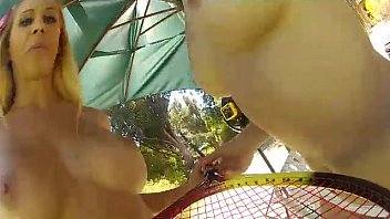 Preview 4 of Lisa Ana - Topless Tennis Fun
