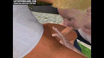 Preview 2 of Jubah Melayu - Horny 3D cartoon hunk sucking cock in the park