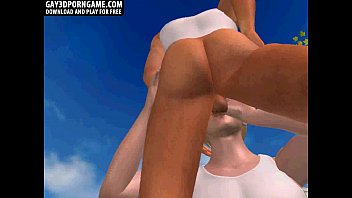 Preview 3 of Jubah Melayu - Horny 3D cartoon hunk sucking cock in the park