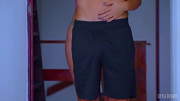 Preview 1 of Friends Husband Alone In Jome - Virgin College Girl In Lace First Ride: Fearful BBC Debut