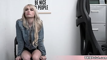 Preview 1 of Housewife Lesbian Bdsm - Cute Lilly Bell caught shoplifting and now her tiny pussy will be punished real hard