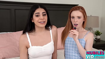 Preview 1 of Pov Cum Into Panty Crotch Pocket - Cum Swapping Stepsisters Angel Gostosa and Madi Collins Play 90s Game