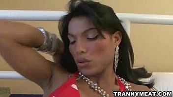 Preview 1 of Gay Sex Vireo - She has big tits and a big latina dick that she tuggs on