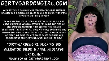 Preview 1 of Xxxxvadao 3g - Dirtygardengirl fucking big alligator dildo &amp_ anal prolapse extreme