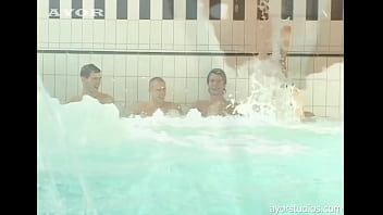 Preview 2 of Lesbian Hair Washing Bathtub - Horny playmates take time out to enjoy cock and spunk!