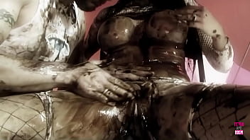 Preview 2 of Under Up Family - Blonde with big tits models in a pool with milk and then bangs the photographer