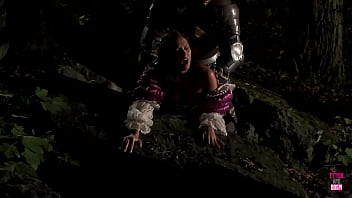 Preview 2 of Findpussy Solos - Knight fucks a hot brunette outdoors doggy and cowgirl style all night long