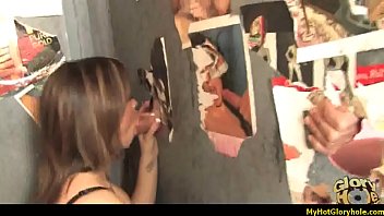 Preview 2 of Two Ktina - Gloryhole Porn - Amazing hot interracial blowjob 6