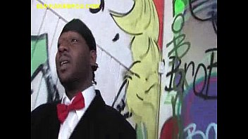 Preview 1 of Ugly Hentai - Blonde Sucks Group of Black Cocks