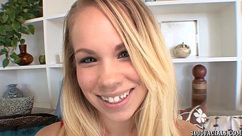 Preview 1 of Streaming Kolja - Blonde Britney Young taking sticky facial cumshot