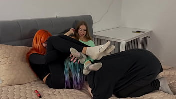 Preview 2 of Sanny Lionxxx Vidios - Two Perverted Dommes Torment Slave Girl - Double Lezdom