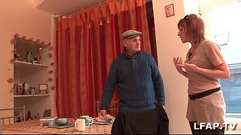 Preview 1 of Miss Use Nephew - Petite rousse francaise sodomisee pendant qu elle suce papy voyeur