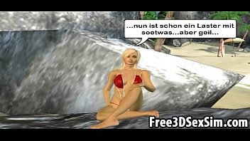 Preview 1 of Kids Seks Ayah - 3D babes sucking cock and getting licked on the beach
