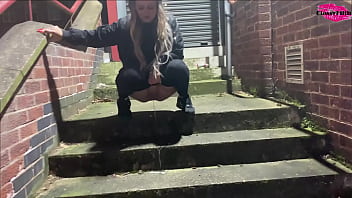 Preview 2 of Malkin Murga Punishment Xvideos - Pissing on Public Staircase