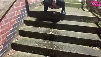 Preview 3 of Malkin Murga Punishment Xvideos - Pissing on Public Staircase