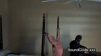 Preview 4 of Zchech Casting - Tied up gay had hanged weights on balls