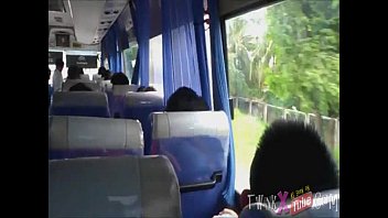 Preview 1 of Bianca A - Young &amp_ Daring Asian Exhibitionist Wanks On Metro