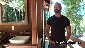 Preview 1 of Deepika Paduu - Tied to a tree gay gets huge dick jerked off and ass dildo ficked