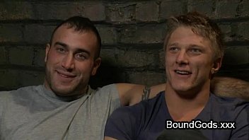 Preview 1 of Force Fuck Inf Taxi - Bound gay giving blowjob to his partner and gets fucked from him in bed