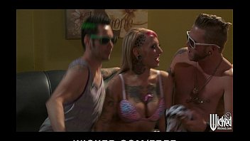 Preview 1 of Girls Xxxx Vides - Tattooed punk chick Jessie Lee takes on two cocks at once