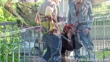 Preview 3 of Shy Wife Tries Black Cocks - Risky public sex by a busy highway 2