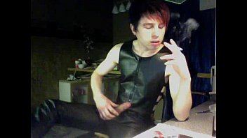 Preview 2 of J Yk - Boy - Smoking in Leather