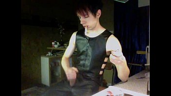 Preview 1 of J Yk - Boy - Smoking in Leather