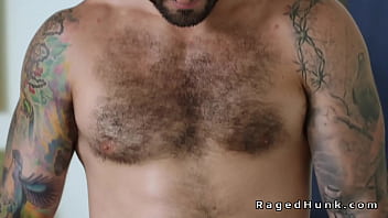 Preview 1 of She Like Cumshot In Mouth 08 - Tattooed gays deep throat and anal sex in hairy ass