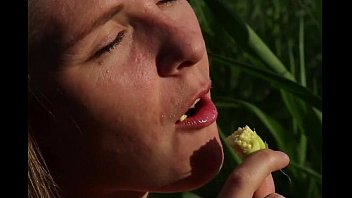 Preview 3 of Japanese Mom Milk Sex Fuck Son - Young skinny teen outside in the corn field showing her young body
