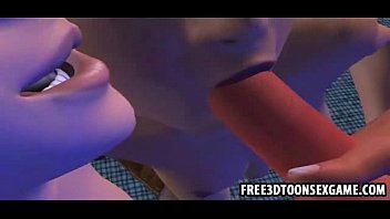 Preview 3 of Compilation Gay Creampie Eat - Lucky 3d cartoon dude gets to choose from two girls