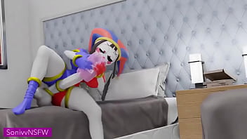 Preview 2 of La Pri Se Toca Para Mi - Futa Pomni masturbates