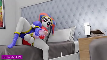 Preview 4 of La Pri Se Toca Para Mi - Futa Pomni masturbates