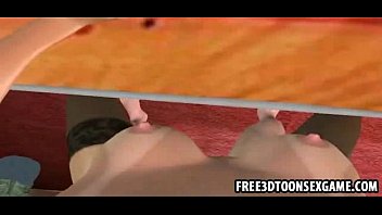 Preview 2 of Squeeze Balls For Cum - Gorgeous 3d cartoon couple has hot sex in their living room